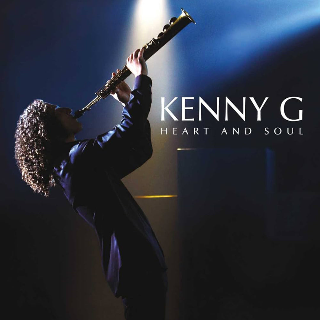 Album cover for 'Heart and Soul' by Kenny G featuring a person playing a flute.